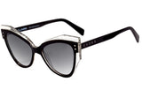 Óculos de Sol Evoke Unique A01S Black Shine Glitter Silver Flash TAM 54 MM