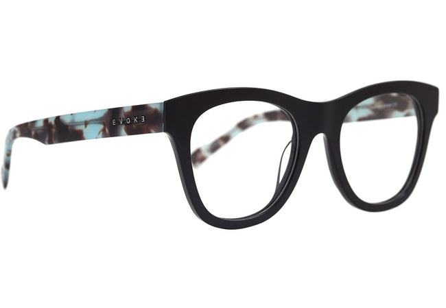 Óculos de Grau Evoke On The Rocks Ix A01 Black Shine Temple Blue - Lente 5,1 Cm